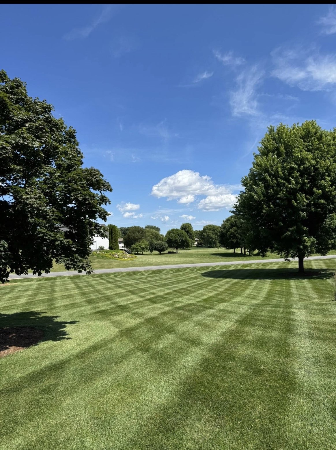 Mowing stripes on a lawn
